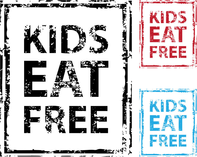 矢量儿童吃免费标志设计