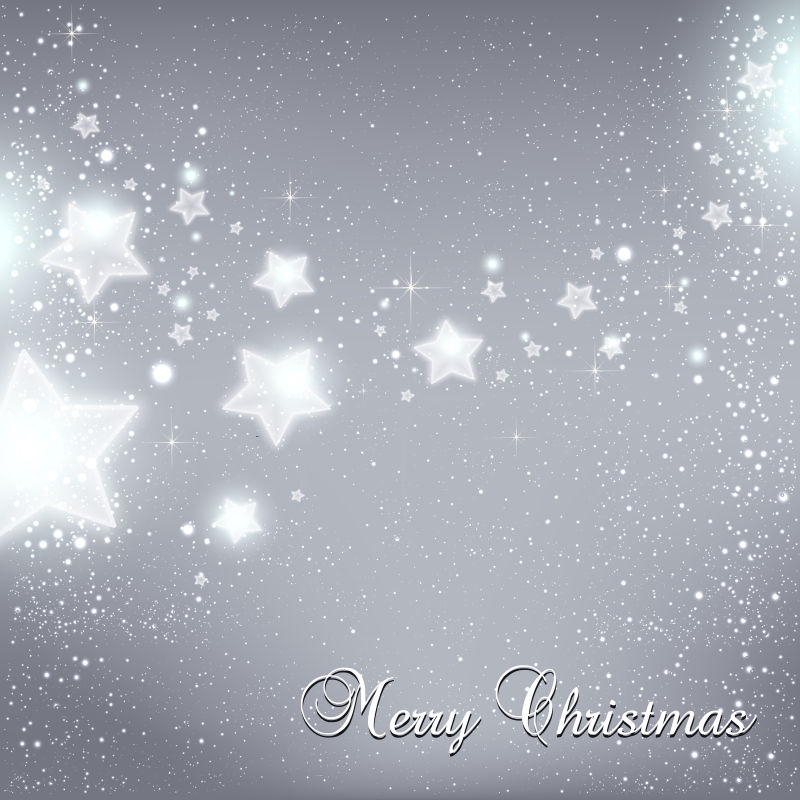 矢量星星元素的灰色圣诞节新年背景
