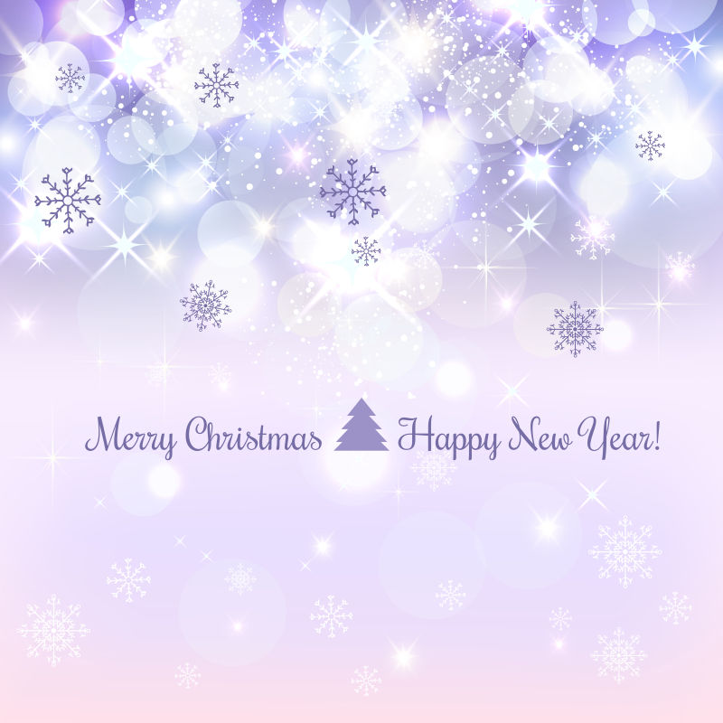 紫色主题的圣诞新年背景矢量