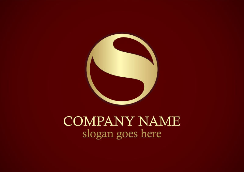 矢量金色圆形企业logo设计图