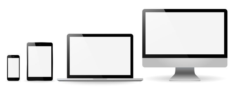 笔记本电脑平板电脑和手机矢量插图