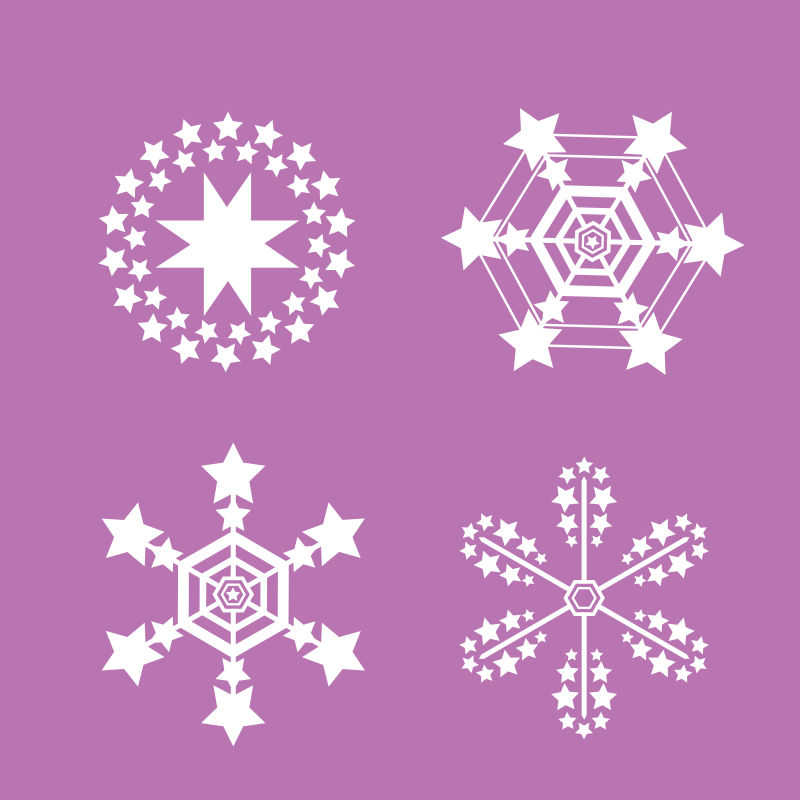 紫色背景的雪花图标矢量插图