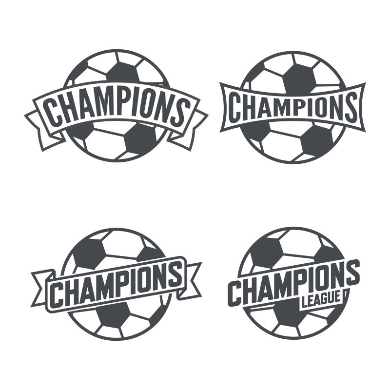 抽象矢量足球冠军标志设计