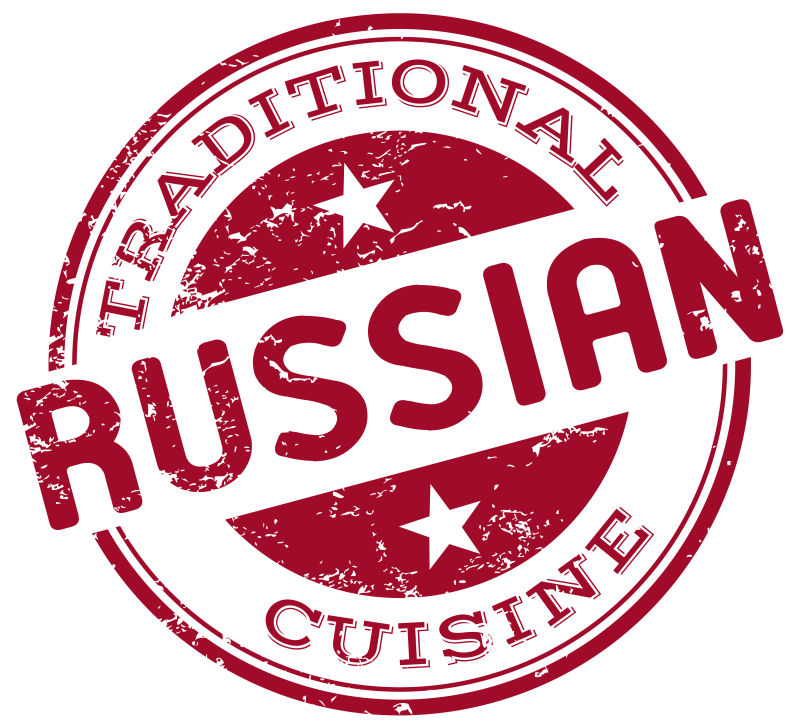 矢量的俄罗斯传统菜肴标志设计
