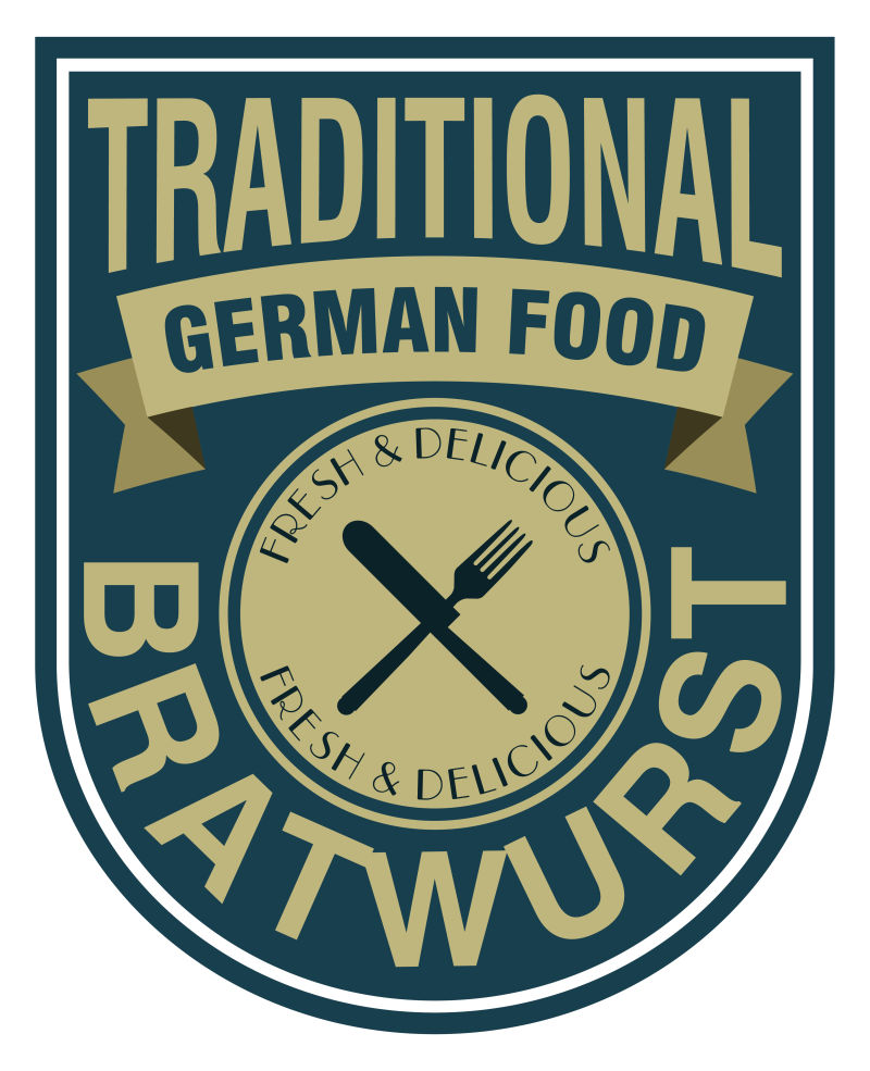 矢量的德国食品标识设计