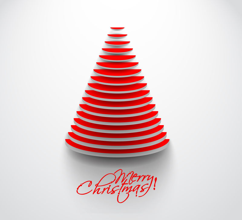 抽象创意3D圣诞树矢量设计