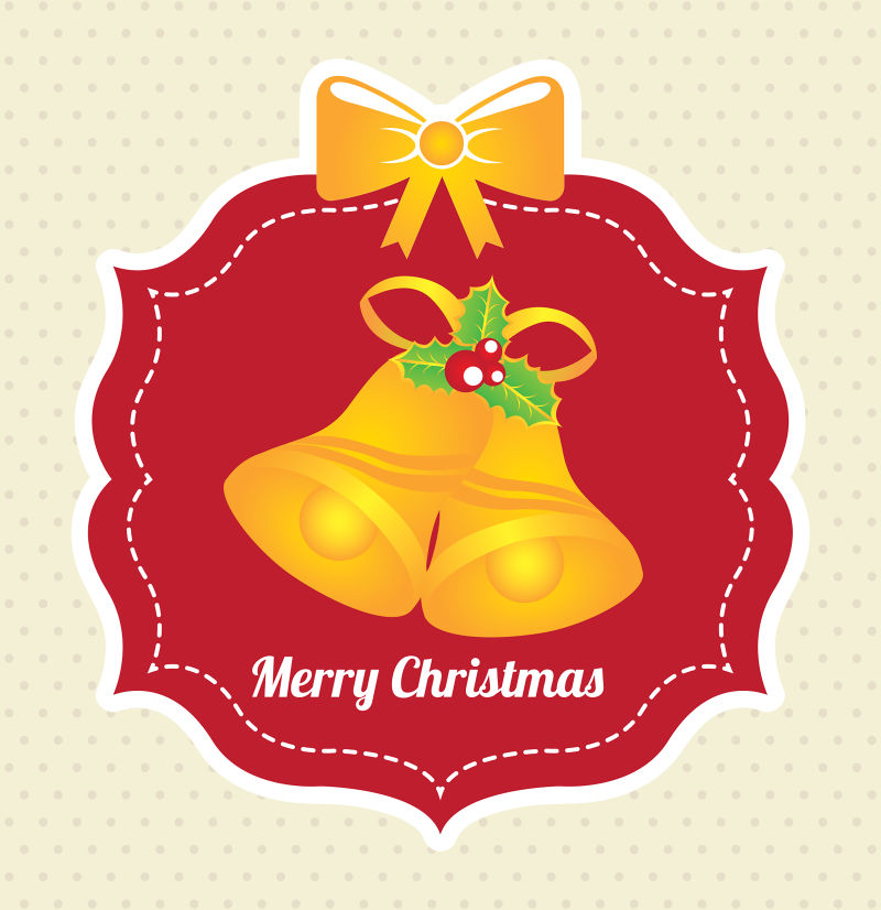 创意矢量金色铃铛元素的圣诞节贺卡设计
