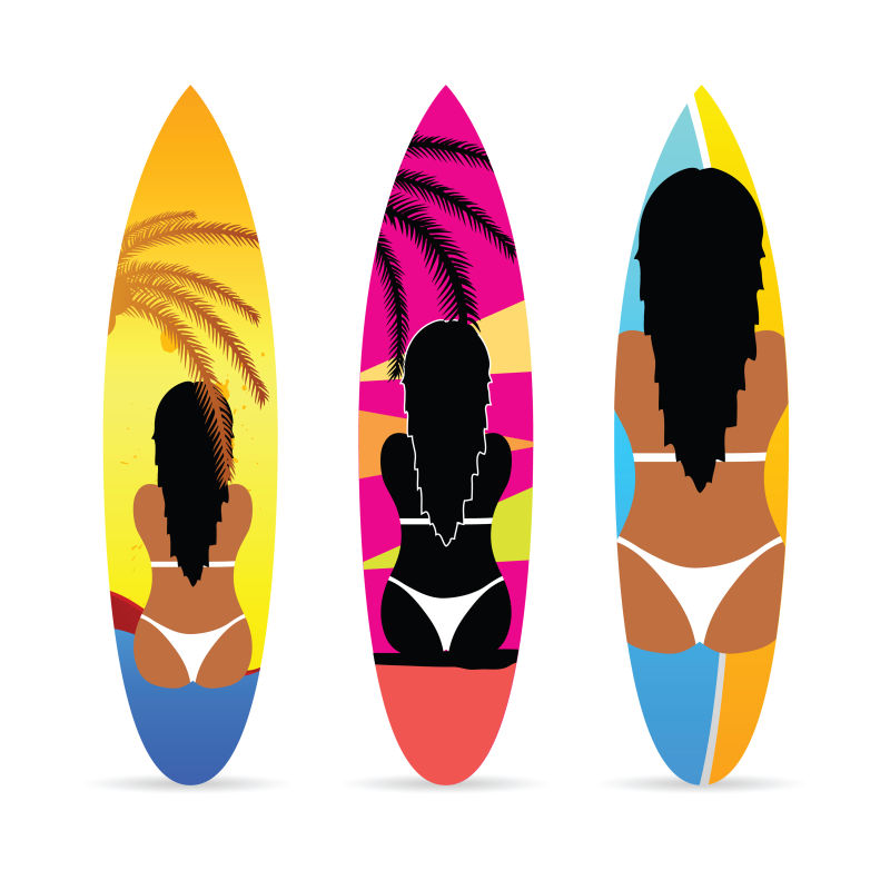 抽象矢量冲浪板创意设计插图