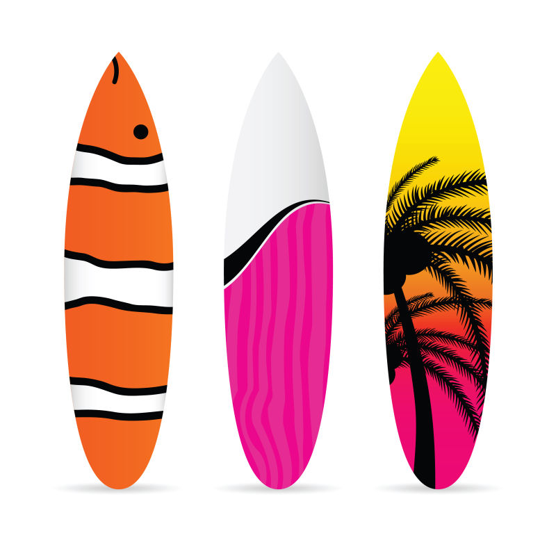 抽象矢量彩色冲浪板设计