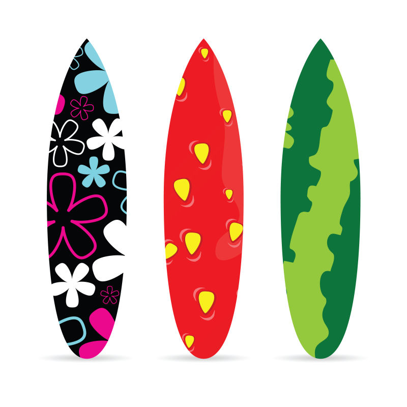 矢量抽象彩色冲浪板设计