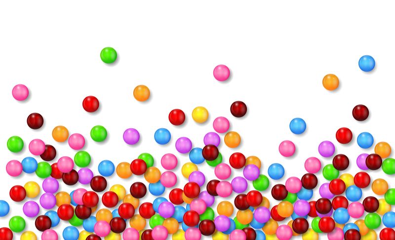 矢量彩色糖果不均匀分布背景