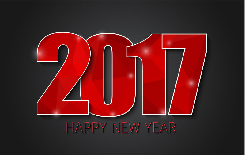 矢量红色的2017数字新年快乐