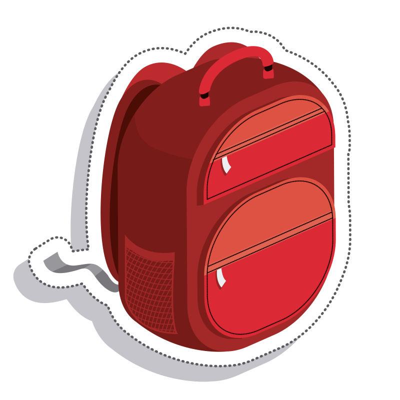 红色小型手提箱矢量设计