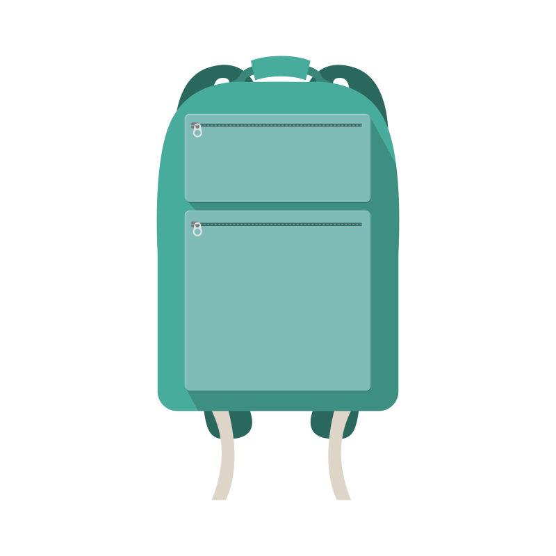 蓝色可手提的行李箱设计矢量