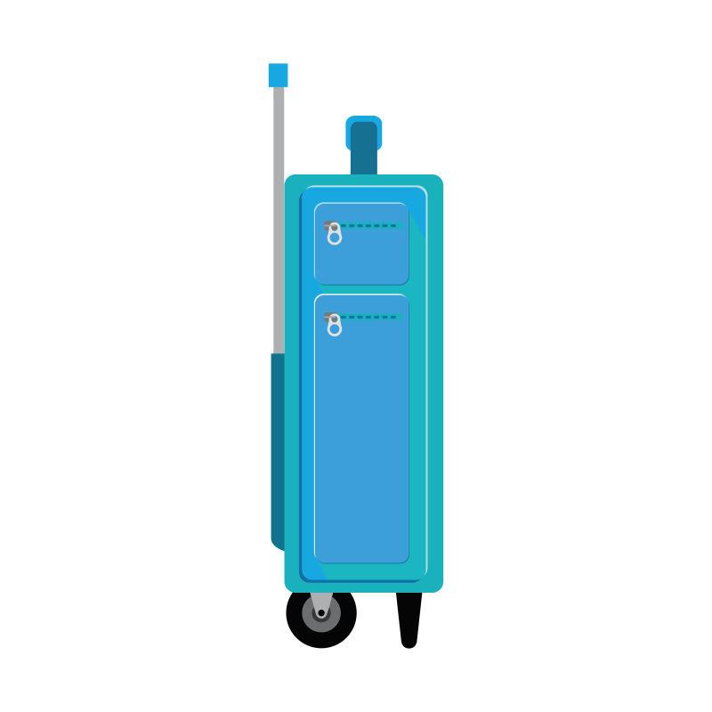 蓝色旅行箱的矢量设计