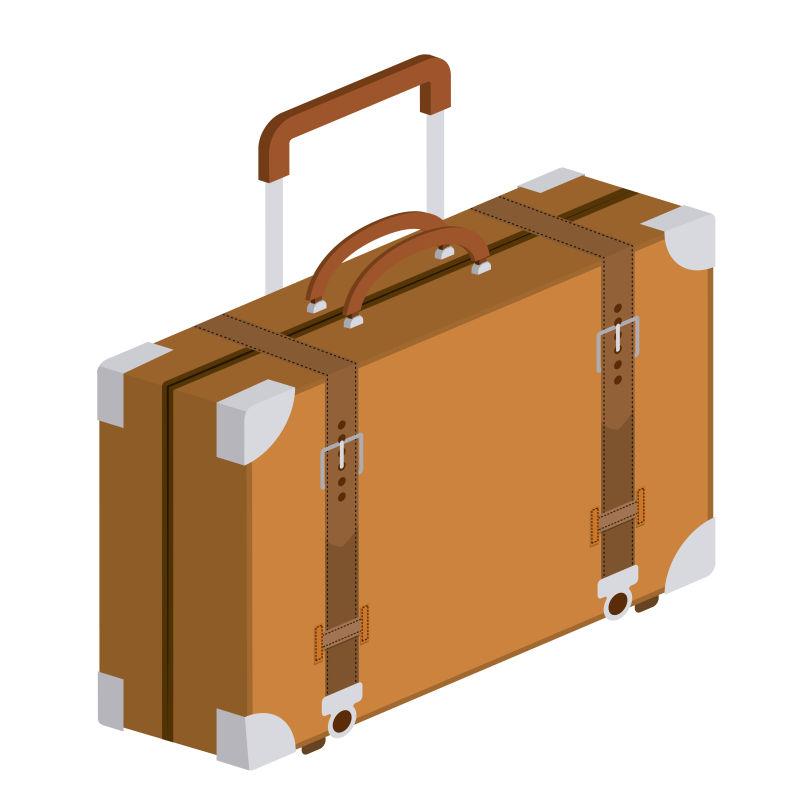棕色行李箱矢量设计