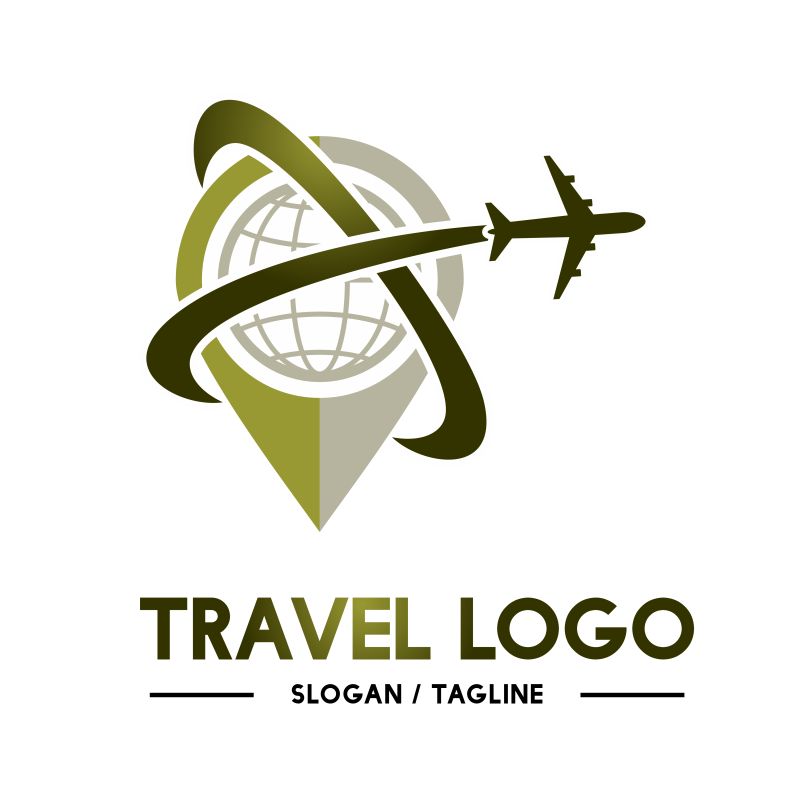 矢量创意飞机旅游logo设计