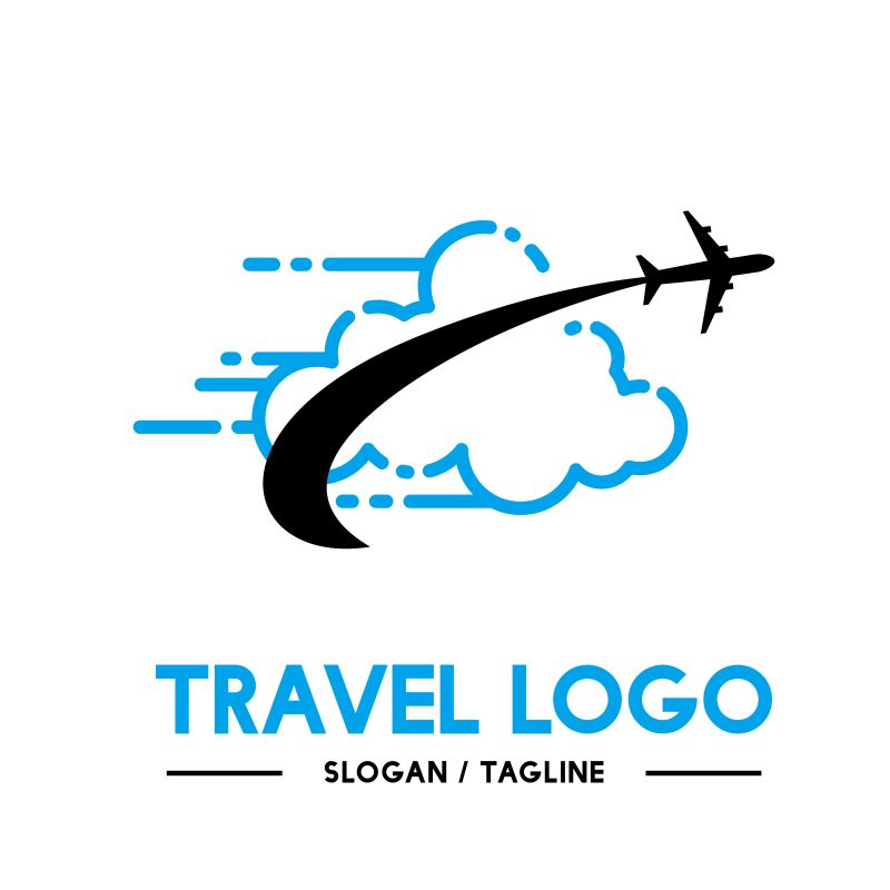 创意飞机旅游概念logo设计