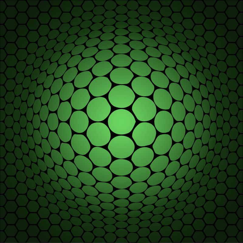 矢量抽象绿色几何六边形扭曲背景