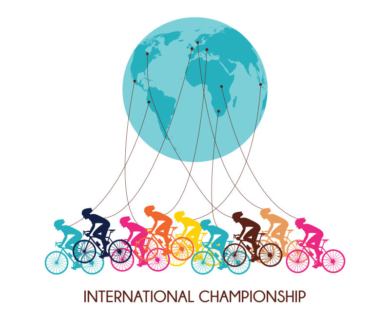 国际骑自行车比赛海报矢量设计