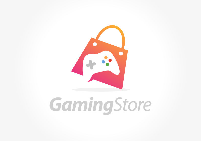 游戏商店创意logo设计矢量