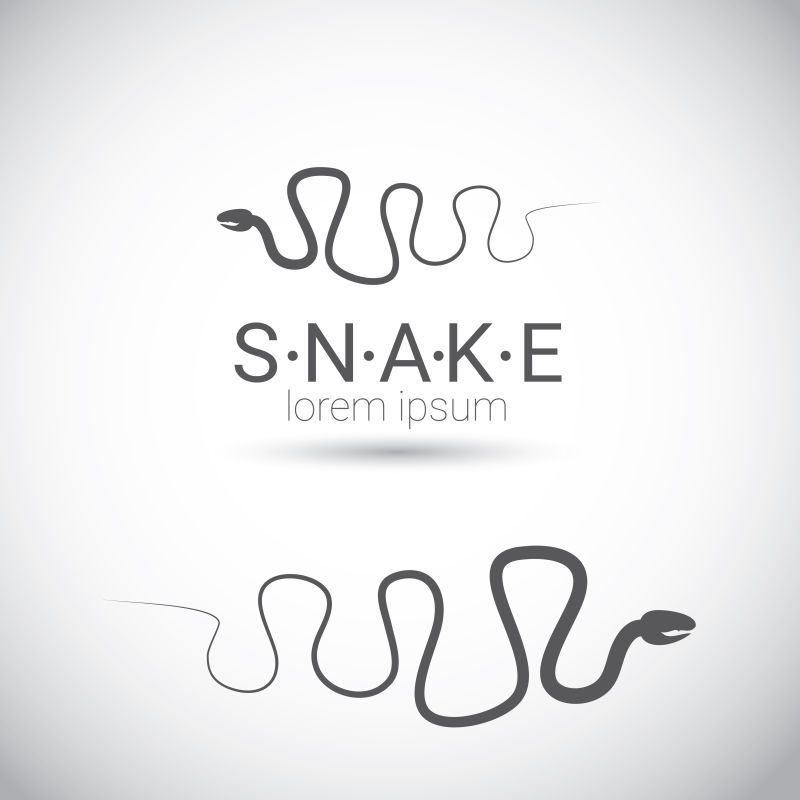 矢量蛇形简单黑标志设计