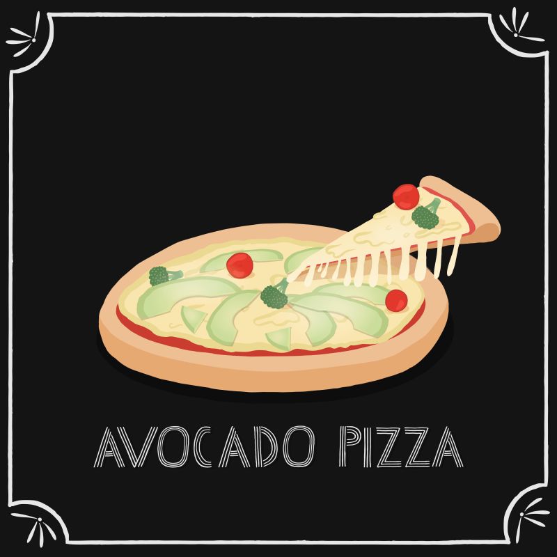 彩色披萨插图矢量设计