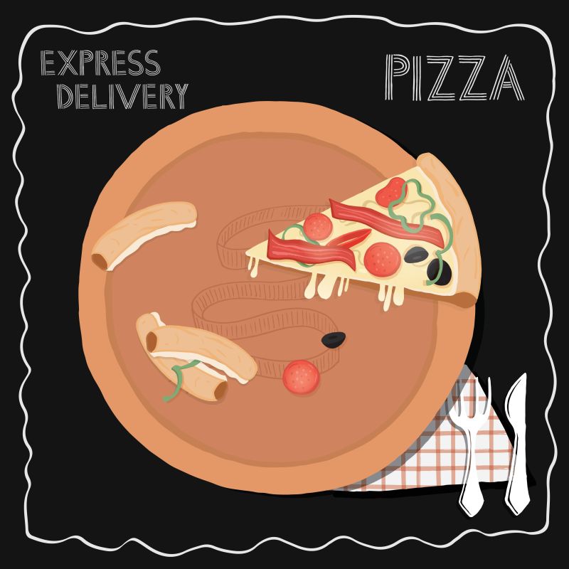 矢量的创意披萨图标