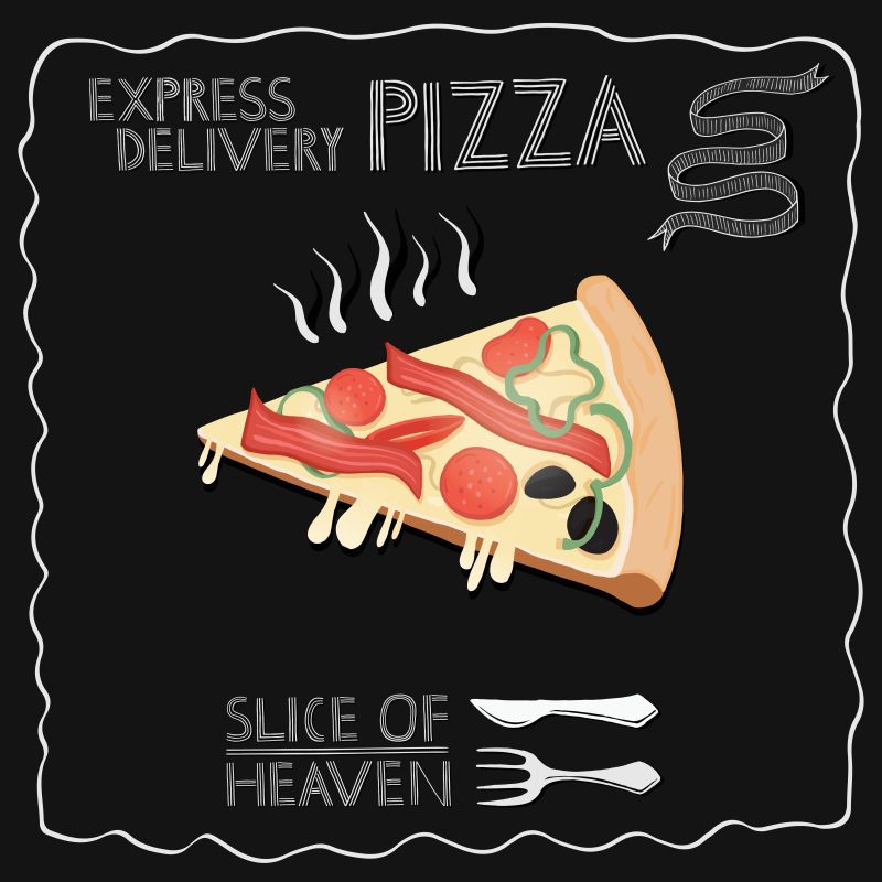 矢量的披萨餐厅插图设计