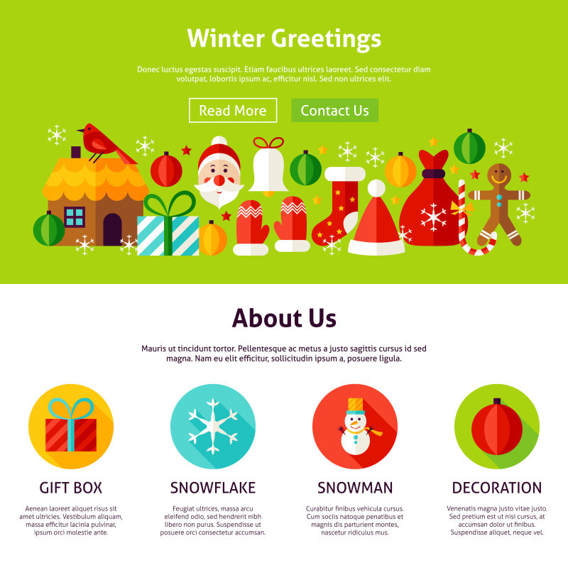 绿色和白色的圣诞矢量海报设计