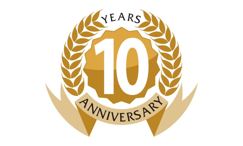 10周年纪念矢量符号标志设计
