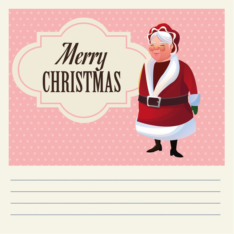 矢量可爱圣诞老人元素的贺卡设计