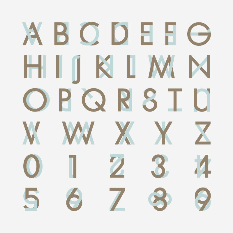 矢量字母字体和数字