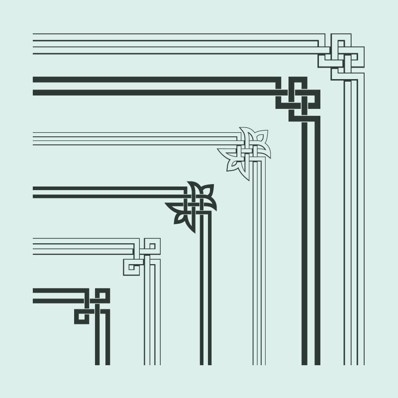 中国传统风格的边角设计矢量