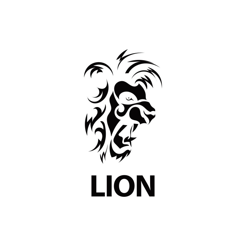 矢量狮子头logo设计