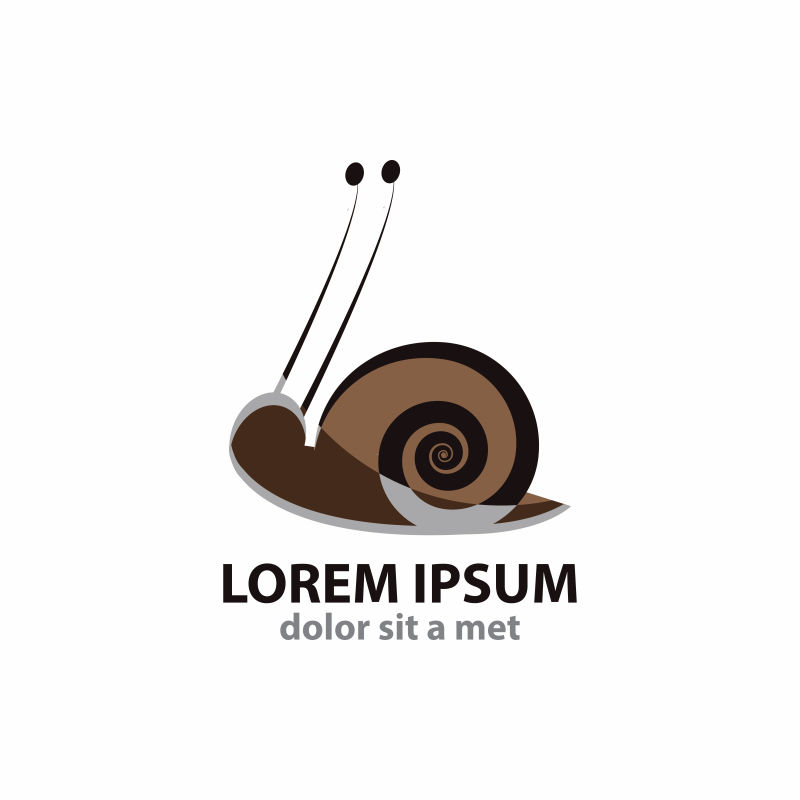 矢量褐色蜗牛logo设计