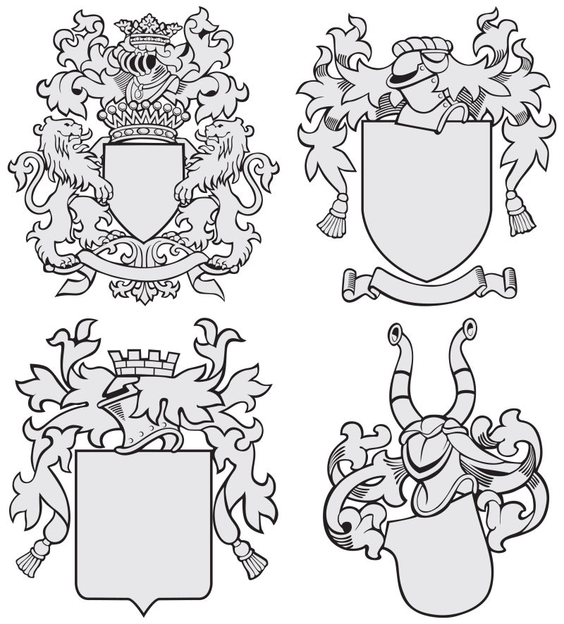 中世纪盔甲矢量标志