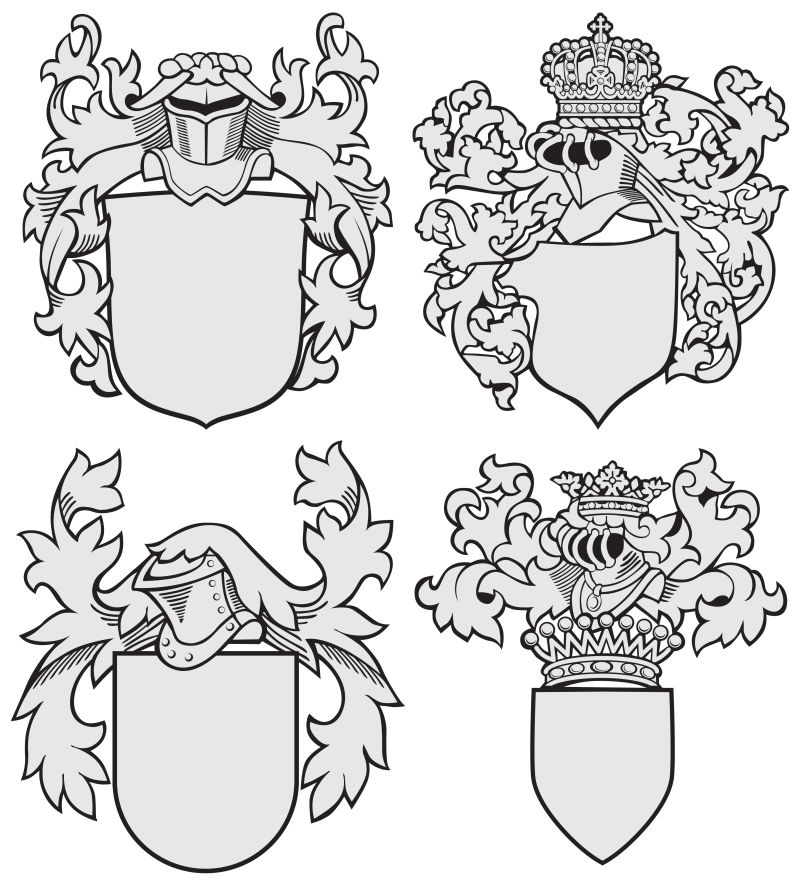 中世纪贵族徽章矢量设计