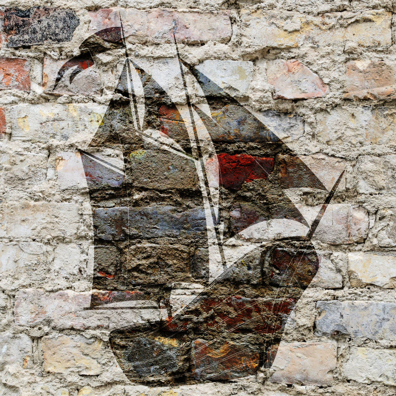 矢量墙壁艺术帆船