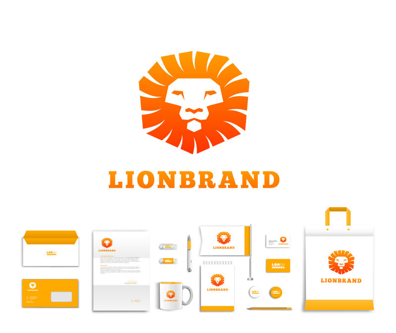矢量创意狮子logo标志设计