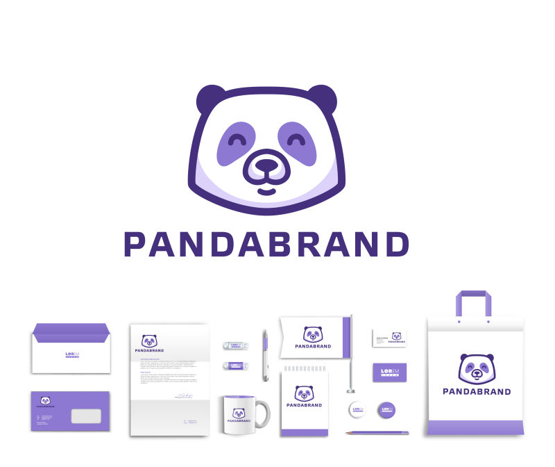 矢量抽象创意熊猫标志logo设计