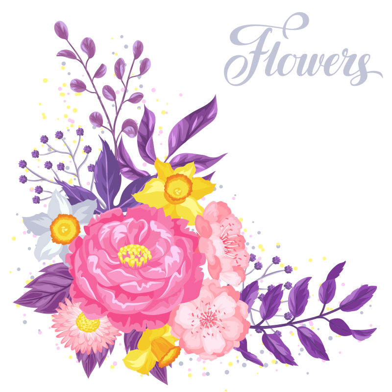 矢量的水彩花卉插图设计