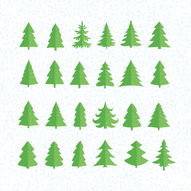 矢量绿色圣诞树图标设计