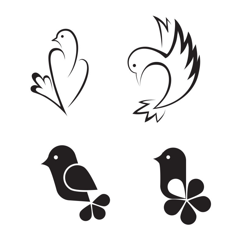 鸟类抽象logo矢量标志