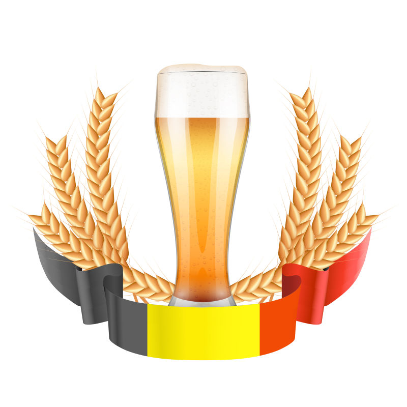 矢量创意比利时啤酒标签设计