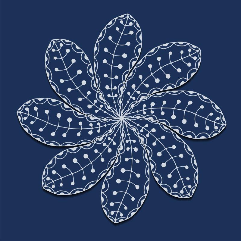 古典矢量圆形花卉装饰