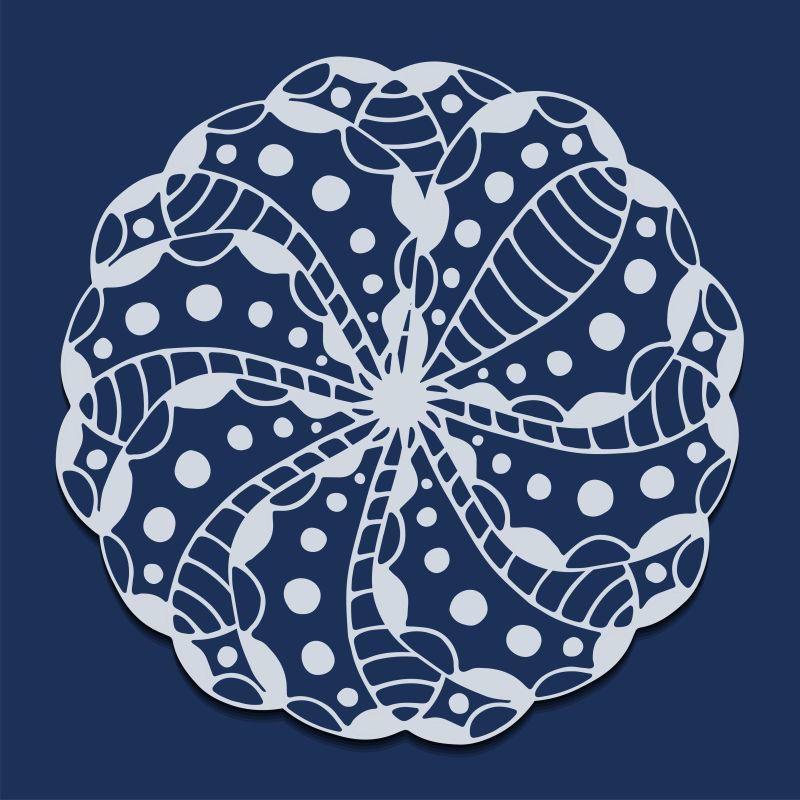 圆形花卉的抽象装饰设计矢量
