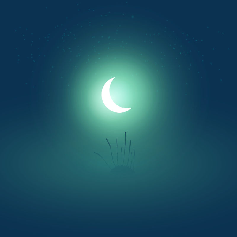 创意矢量月夜元素背景