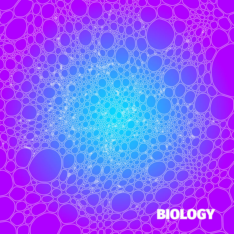 矢量抽象紫色生物细胞概念背景