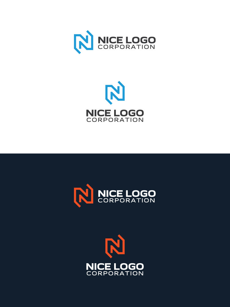 字母N创意logo设计矢量